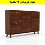 جاکفشی داشبوردی شش درب دستگیره چوبی – طول 150 (تحویل فوری) فندوقی