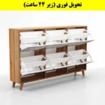 جاکفشی داشبوردی شش درب النا – طول 150 (تحویل فوری) سفید گردویی
