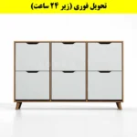 جاکفشی داشبوردی شش درب النا – طول 150 (تحویل فوری) سفید گردویی