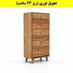 جاکفشی داشبوردی دو درب کشودار دستگیره چوبی – طول 50 (تحویل فوری) گردویی