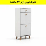 جاکفشی داشبوردی دو درب کشودار دستگیره چوبی – طول 50 (تحویل فوری) سفید