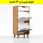 جاکفشی داشبوردی دو درب کشودار النا – طول 50 (تحویل فوری) سفید گردویی
