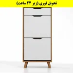 جاکفشی داشبوردی دو درب کشودار النا – طول 50 (تحویل فوری) سفید گردویی