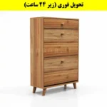 جاکفشی داشبوردی دو درب کشودار دستگیره چوبی – طول 70 (تحویل فوری) گردویی