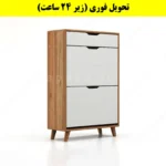 جاکفشی داشبوردی دو درب کشودار النا – طول 70 (تحویل فوری) سفید گردویی