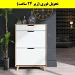 جاکفشی داشبوردی دو درب کشودار النا – طول 70 (تحویل فوری) سفید گردویی