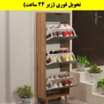 جاکفشی داشبوردی سه درب کشودار النا – طول 50 (تحویل فوری) نوک مدادی گردویی