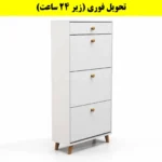 جاکفشی داشبوردی سه درب کشودار دستگیره چوبی – طول 70 (تحویل فوری) سفید