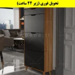 جاکفشی داشبوردی سه درب کشودار النا – طول 70 (تحویل فوری) نوک مدادی گردویی