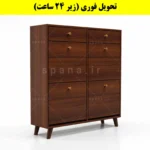 جاکفشی داشبوردی چهار درب کشودار دستگیره چوبی – طول 100 (تحویل فوری) فندوقی