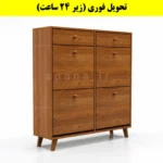 جاکفشی داشبوردی چهار درب کشودار دستگیره چوبی – طول 100 (تحویل فوری) گردویی