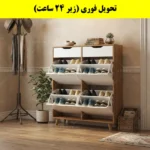 جاکفشی داشبوردی چهار درب کشودار النا – طول 100 (تحویل فوری) سفید گردویی