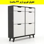 جاکفشی داشبوردی چهار درب کشودار النا – طول 100 (تحویل فوری) سفید نوک مدادی