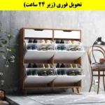 جاکفشی داشبوردی چهار درب کشودار النا – طول 100 (تحویل فوری) سفید گردویی