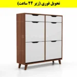 جاکفشی داشبوردی چهار درب کشودار النا – طول 100 (تحویل فوری) سفید فندوقی