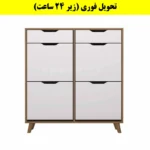 جاکفشی داشبوردی چهار درب کشودار النا – طول 100 (تحویل فوری) سفید گردویی