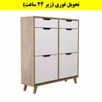 جاکفشی داشبوردی چهار درب کشودار النا – طول 100 (تحویل فوری) سفید گردویی