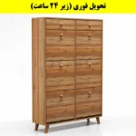 جاکفشی داشبوردی شش درب کشودار دستگیره چوبی – طول 100 (تحویل فوری) گردویی