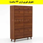 جاکفشی داشبوردی شش درب کشودار دستگیره چوبی – طول 100 (تحویل فوری) فندوقی