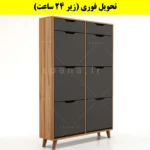 جاکفشی داشبوردی شش درب کشودار النا – طول 100 (تحویل فوری) نوک مدادی گردویی