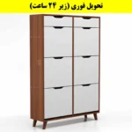 جاکفشی داشبوردی شش درب کشودار النا – طول 100 (تحویل فوری) سفید فندوقی