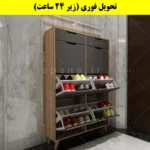 جاکفشی داشبوردی شش درب کشودار النا – طول 100 (تحویل فوری) نوک مدادی گردویی