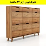 جاکفشی داشبوردی شش درب کشودار النا – طول 150 (تحویل فوری) گردویی