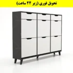 جاکفشی داشبوردی شش درب کشودار النا – طول 150 (تحویل فوری) سفید نوک مدادی