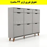 جاکفشی داشبوردی شش درب کشودار النا – طول 150 (تحویل فوری) طوسی