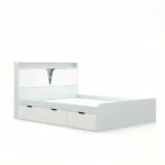 تخت خواب دو نفره شیوا سه کشو سفید طوسی