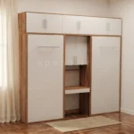تخت تاشو عمودی دو نفره طول 290 کد 111 سفید گردویی