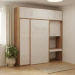 تخت تاشو عمودی تک نفره طول 235 کد 114 سفید گردویی